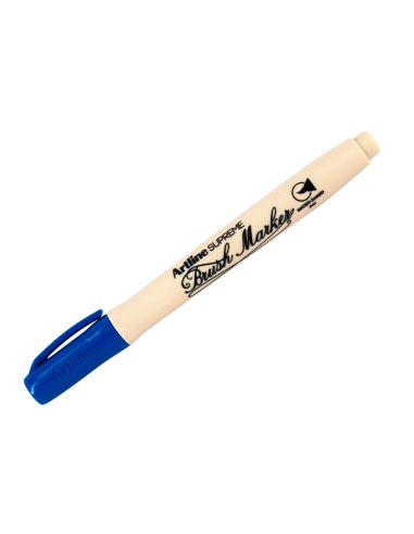 Rotulador Artline Supreme Brush Epfs Pintura Base De Agua Punta Tipo Pincel Trazo Fino Azul Ultramar