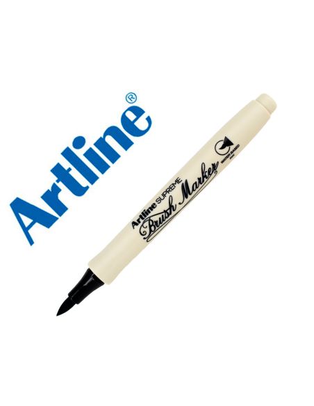 Rotulador Artline Supreme Brush Epfs Pintura Base De Agua Punta Tipo Pincel Trazo Fino Negro