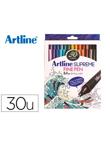 Rotulador Artline Supreme Epfs200 Fine Liner Punta De Fibra 0,4 Mm Bolsa 30 Unidades Colores Surtidos