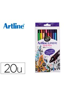 Rotulador Artline Supreme Epfs200 Fine Liner Punta De Fibra 0,4 Mm Bolsa 20 Unidades Colores Surtidos