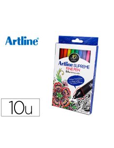 Rotulador Artline Supreme Epfs200 Fine Liner Punta De Fibra 0,4 Mm Bolsa 10 Unidades Colores Surtidos