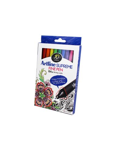 Rotulador Artline Supreme Epfs200 Fine Liner Punta De Fibra 0,4 Mm Bolsa 10 Unidades Colores Surtidos