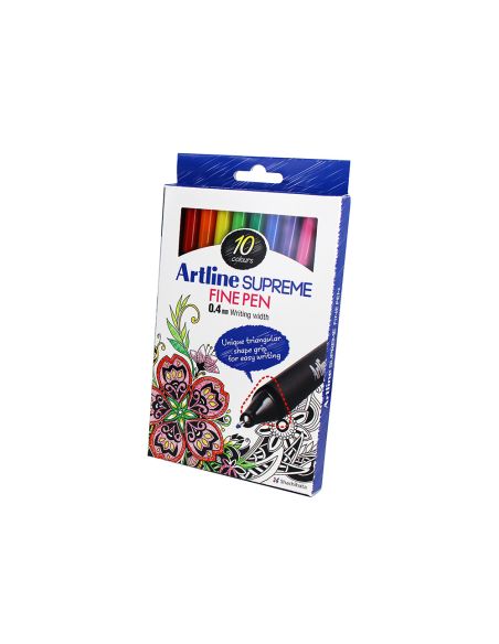 Rotulador Artline Supreme Epfs200 Fine Liner Punta De Fibra 0,4 Mm Bolsa 10 Unidades Colores Surtidos