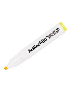 Rotulador Artline Fluorescente Ek-660 Amarillo Pastel Punta Biselada 2