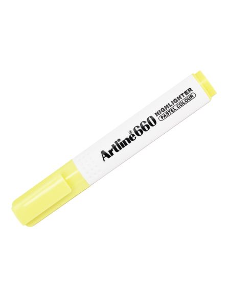 Rotulador Artline Fluorescente Ek-660 Amarillo Pastel Punta Biselada