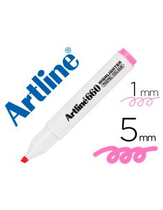 Rotulador Artline Fluorescente Ek-660 Rosa Pastel Punta Biselada