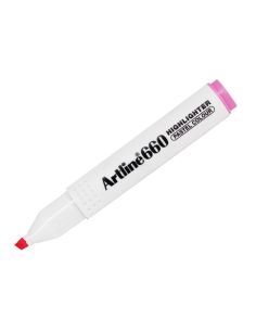 Rotulador Artline Fluorescente Ek-660 Rosa Pastel Punta Biselada 2