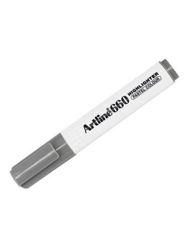 Rotulador Artline Fluorescente Ek-660 Gris Pastel Punta Biselada