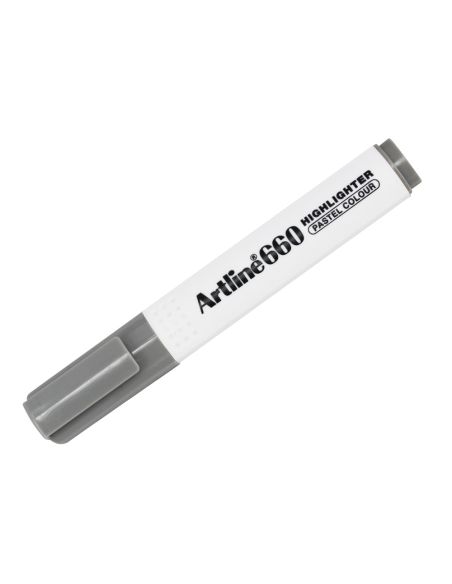 Rotulador Artline Fluorescente Ek-660 Gris Pastel Punta Biselada
