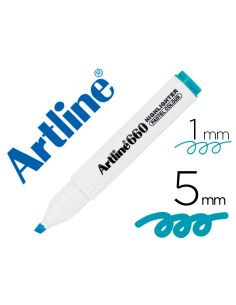 Rotulador Artline Fluorescente Ek-660 Azul Pastel Punta Biselada