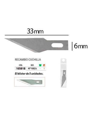 Repuesto Bisturi Q-Connect Para Modelo Kf00289 Blister 5 Unidades