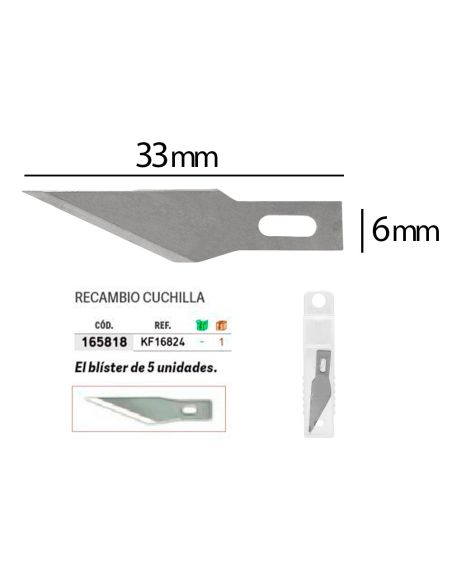 Repuesto Bisturi Q-Connect Para Modelo Kf00289 Blister 5 Unidades