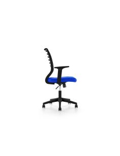 Silla Rocada De Oficina Con Brazos Respaldo En Malla Transpirable Y Asiento Tapizado En Tela Ignifuga 2