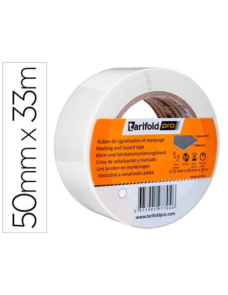 Cinta Adhesiva Djois Para Marcaje Y Señalizacion De Suelo 33 Mt X 50 Mm Color Blanco