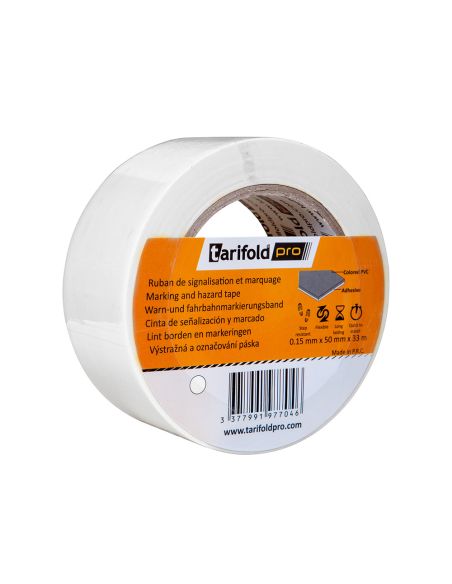 Cinta Adhesiva Djois Para Marcaje Y Señalizacion De Suelo 33 Mt X 50 Mm Color Blanco