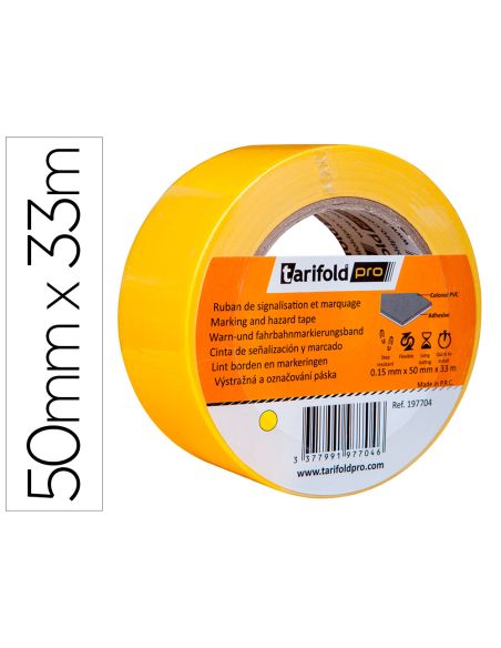 Cinta Adhesiva Djois Para Marcaje Y Señalizacion De Suelo 33 Mt X 50 Mm Color Amarillo