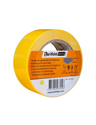 Cinta Adhesiva Djois Para Marcaje Y Señalizacion De Suelo 33 Mt X 50 Mm Color Amarillo