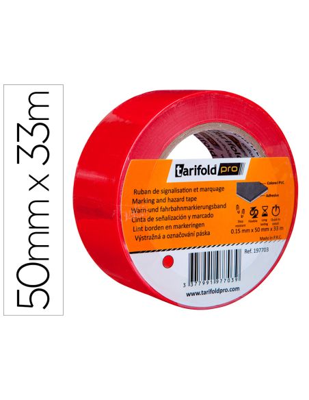Cinta Adhesiva Djois Para Marcaje Y Señalizacion De Suelo 33 Mt X 50 Mm Color Rojo