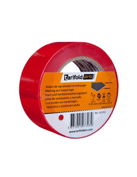 Cinta Adhesiva Djois Para Marcaje Y Señalizacion De Suelo 33 Mt X 50 Mm Color Rojo
