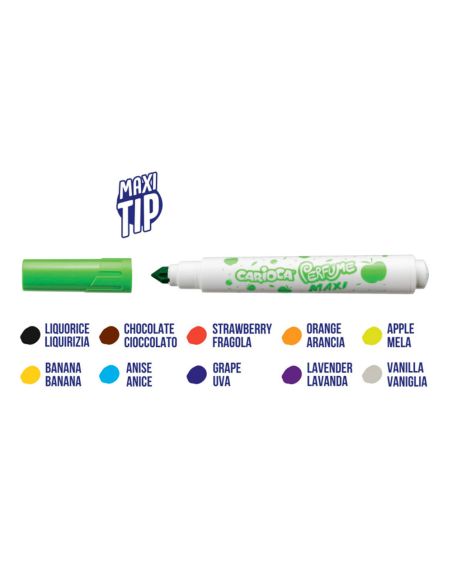 Rotulador Carioca Perfumado Punta Maxi Lavable Caja De 10 Unidades Colores Surtidos