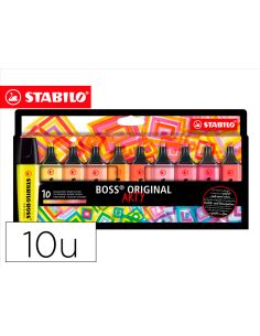 Rotulador Stabilo Boss Fluorescente 70 Arty Line Colores Calidos Estuche Carton De 10 Unidades Colores