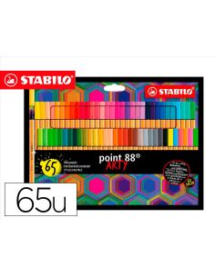 Rotulador Stabilo Point 88 Punta De Fibra Arty Line Estuche Carton De 65 Unidades Colores Surtidos