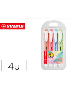 Rotulador Stabilo Fluorescente Fino Swing Cool Pastel Estuche De 4 Unidades Colores Surtidos