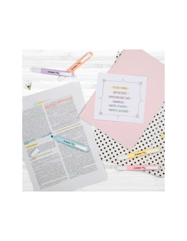 Rotulador Stabilo Fluorescente Fino Swing Cool Pastel Estuche De 4 Unidades Colores Surtidos