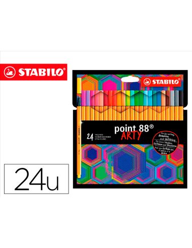 Rotulador Stabilo Point 88 Punta De Fibra Arty Line Estuche Carton De 24 Unidades Colores Surtidos