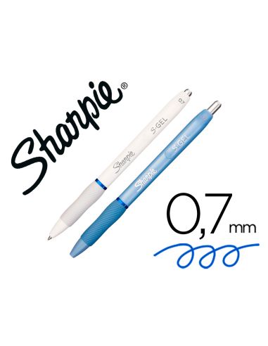 Boligrafo Sharpie Fashion Retractil Tinta Gel Azul 0,7 Mm Color Azul Hielo Y Blanco