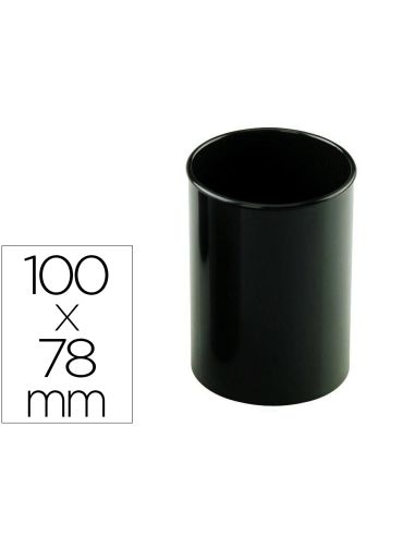 Cubilete Portalapices Faibo Negro Opaco Plastico Reciclado Diametro 78 Mm Alto 100 Mm Alto