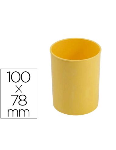 Cubilete Portalapices Faibo Amarillo Pastel Opaco Plastico Diametro 78 Mm Alt0 100 Mm