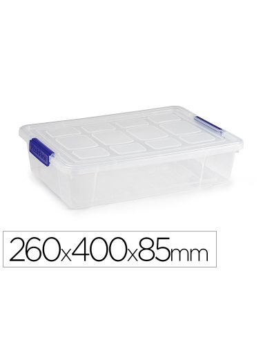 Contenedor Plastico Plasticforte 5 Litros N 30 Transparente Con Tapa 260X400X85 Mm