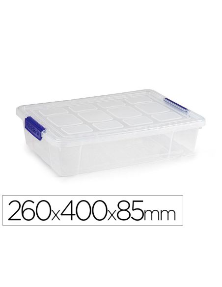 Contenedor Plastico Plasticforte 5 Litros N 30 Transparente Con Tapa 260X400X85 Mm