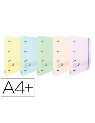 Carpeta Con Recambio Oxford Europeanbinder Live&Go Din A4+Polyfoam 4 Anillas 35 Mm Cuadro 5 Mm Colores Pastel|Libreriasalesiana