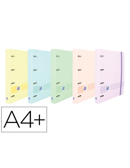 Carpeta Con Recambio Oxford Europeanbinder Live&Go Din A4+Polyfoam 4 Anillas 35 Mm Cuadro 5 Mm Colores Pastel|Libreriasalesiana