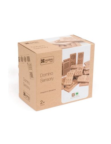 Juego Didactico Andreutoys Domino Sensorial Madera 28 Piezas
