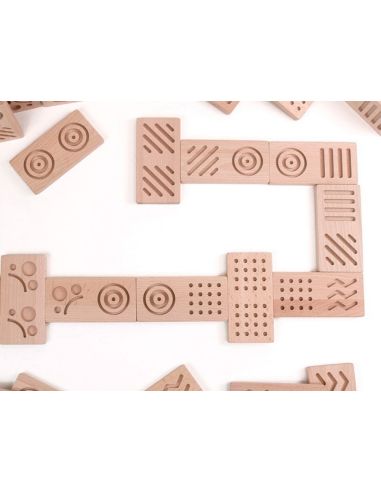 Juego Didactico Andreutoys Domino Sensorial Madera 28 Piezas