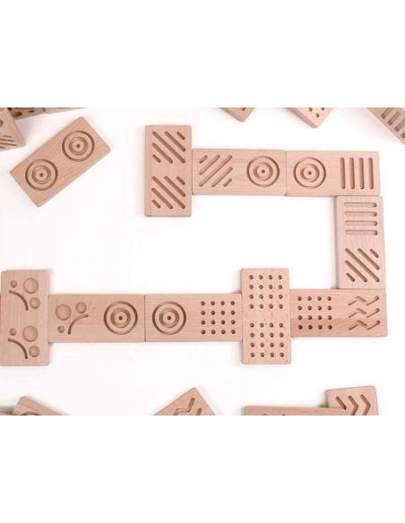 Juego Didactico Andreutoys Domino Sensorial Madera 28 Piezas