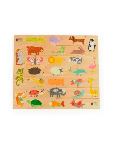 Puzle Andreutoys Domino Animales Madera 28 Piezas