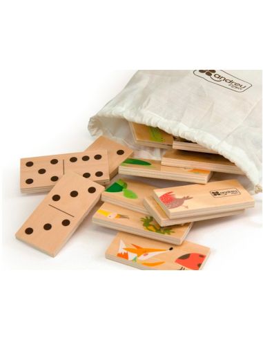 Puzle Andreutoys Domino Animales Madera 28 Piezas