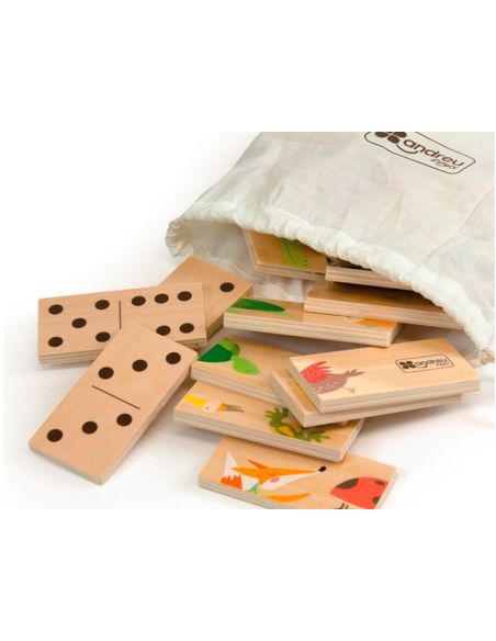 Puzle Andreutoys Domino Animales Madera 28 Piezas