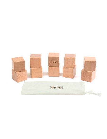 Juego Didactico Andreutoys 10 Cubos Sensoriales Con Sonido Madera