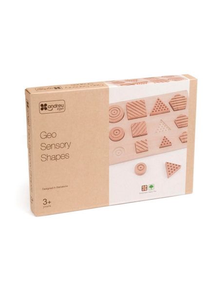 Juego Didactico Andreutoys Formas Geosensoriales Madera 12 Piezas