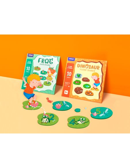 Juego Didactico Mideer Rana Con 63 Adhesivos Para Suelo Removibles
