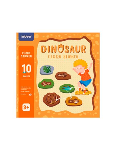 Juego Didactico Mideer Dinosaurio Con 64 Adhesivos Para Suelo Removibles