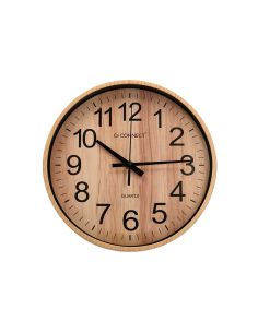 Reloj Q-Connect De Pared De Plastico Redondo 25,7 Cm Movimiento Silencioso Color Madera Natural 2