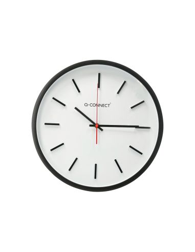 Reloj Q-Connect De Pared De Plastico Redondo 34,4 Cm Movimiento Silencioso Color Negro
