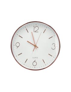 Reloj Q-Connect De Pared Metalico Redondo 30,5 Cm Movimiento Silencioso Color Rosa Dorado 2