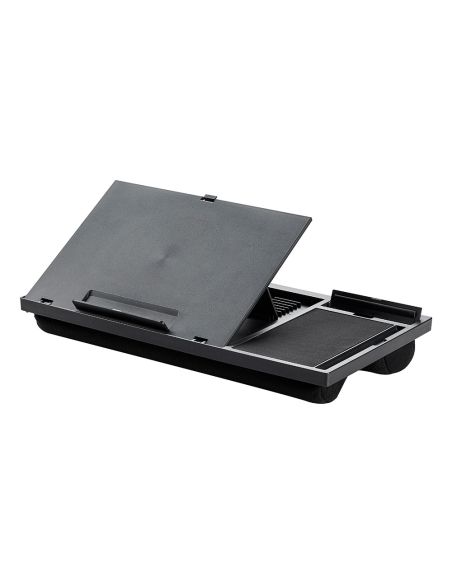 Soporte Q-Connect Ancho Para Portatil Movil Raton Hasta 17" Ajustable 7 Angulos Diferentes Color Negro